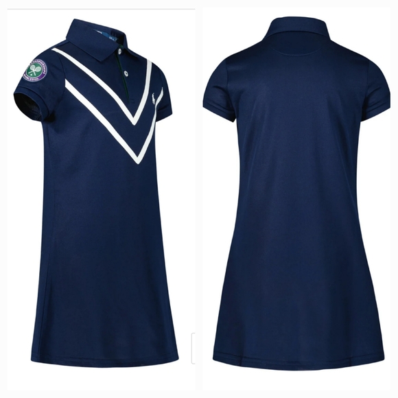 NWT Polo Ralph Lauren Wimbledon Chevron Performance Polo Dress, Size M - Picture 5 of 16